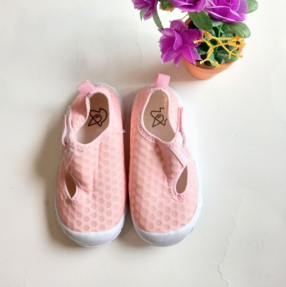 Pink Mesh Breathable Slip-on Toddler Girl Shoes Beach Pool